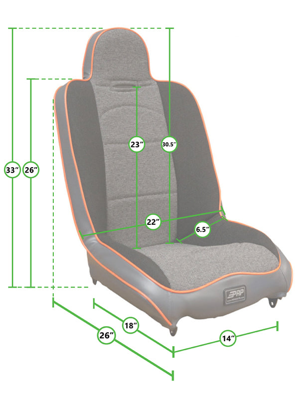 PRP Jeep Wrangler CJ7/YJ Daily Driver High Back Suspension Seats Kit (Pair) - Gray