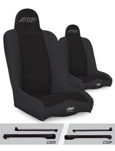 Load image into Gallery viewer, PRP Daily Driver High Back Suspension Seats Kit for Jeep Wrangler CJ7/YJ (Pair) - Black