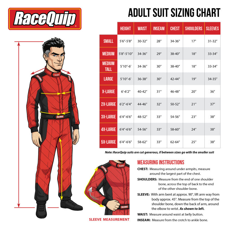 RaceQuip Black SFI-1 1-L Suit - 2XL
