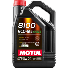 Load image into Gallery viewer, Motul 5L 8100 Eco-Lite Gen3 0W20 Full Synthetic Engine Oil