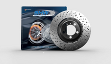 Load image into Gallery viewer, SHW 18-19 Porsche 911 Carrera 4 GTS w/o Ceramics Right Front Drill-Dimp LW Brake Rotor (9P1615302)