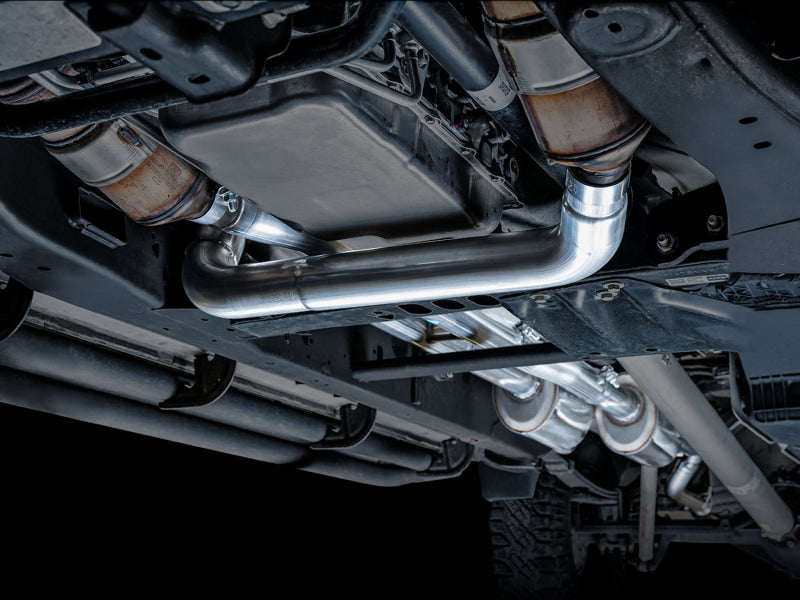 AWE Tuning 4th Gen GM 1500 6.2L 0FG Cat-Back Split Rear Exit (w/ Bumper Cutouts) - Quad Chrome Tips