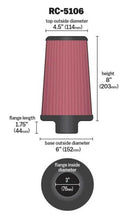 Load image into Gallery viewer, K&amp;N Universal Chrome Round Tapered Air Filter 3in FlangeID / 6in Base OD / 4.5in Top OD / 8in Height