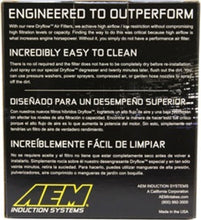 Load image into Gallery viewer, AEM Air Filter, 3inFLG/ 5inOD/ 6-1/2inH Dry Flow