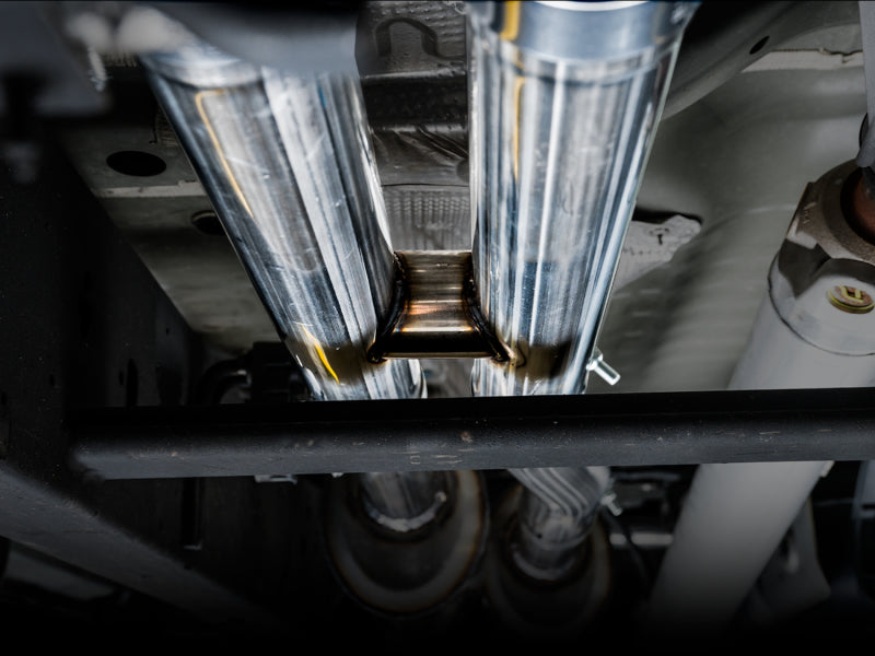 AWE Tuning 4th Gen GM 1500 6.2L 0FG Cat-Back Split Rear Exit (w/ Bumper Cutouts) - Quad Chrome Tips